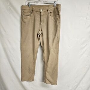 Faherty Pants Mens 34 Brown Terry Stretch 5 Pocket Slim Fit Casual Comfort 34x32